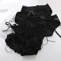 Mutandine intimo in pizzo con fiocco nero Intimo in cotone da donna Slip senza cuciture Mutandine per ragazze Lingerie Mutandine intimo da donna