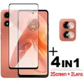 4 in1 per Motorola Moto G04 vetro per Motorola Moto G84 G54 G34 G24 G14 G04 vetro temperato 2.5D pellicola proteggi schermo a copertura totale
