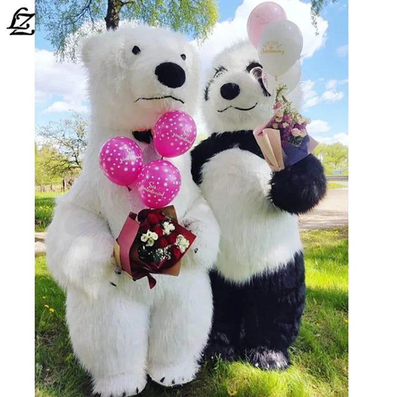 Maskottchen Kostüm niedlichen Panda aufblasbaren Plüsch Riesen Eisbär Panda Einkaufs zentrum Promotion Animation Darsteller tragen Requisiten Kleid Image