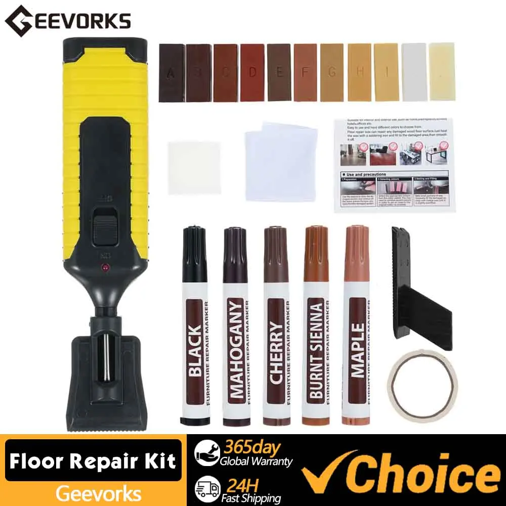 Hartholzboden-Reparaturset, Laminat-Vinyl-Bodenreparaturset mit 11-Farben-Restaurierungsblock, stellt alle Kratzer und Risse und Flecken wieder her