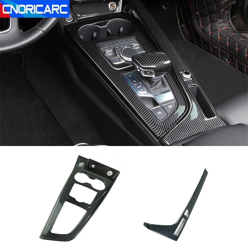 Auto Styling Center Konsole Getriebe Shift Panel Rahmen Trim Abdeckung Aufkleber ABS Für Audi A4 B9 A5 2017-2021 LHD innen Zubehör Image
