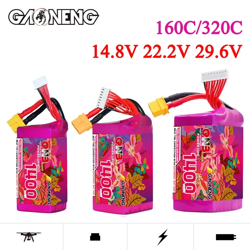 GNB 4S 6S 8S 14,8 V 22,2 V 29,6 V 1400 mAh 160C/320C LiPo Batterie für Racing Drone FPV Quadcopter Hubschrauber Modell Teile Hobby