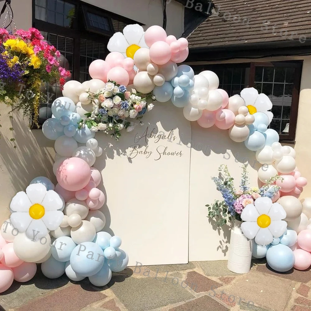 Geschlecht offenbaren Ballon Girlande Bogen Kit Macaron rosa blau Ballon Sonnenblume Folie Ballon Geburtstag Party Kind Baby Dusche Dekorationen Image