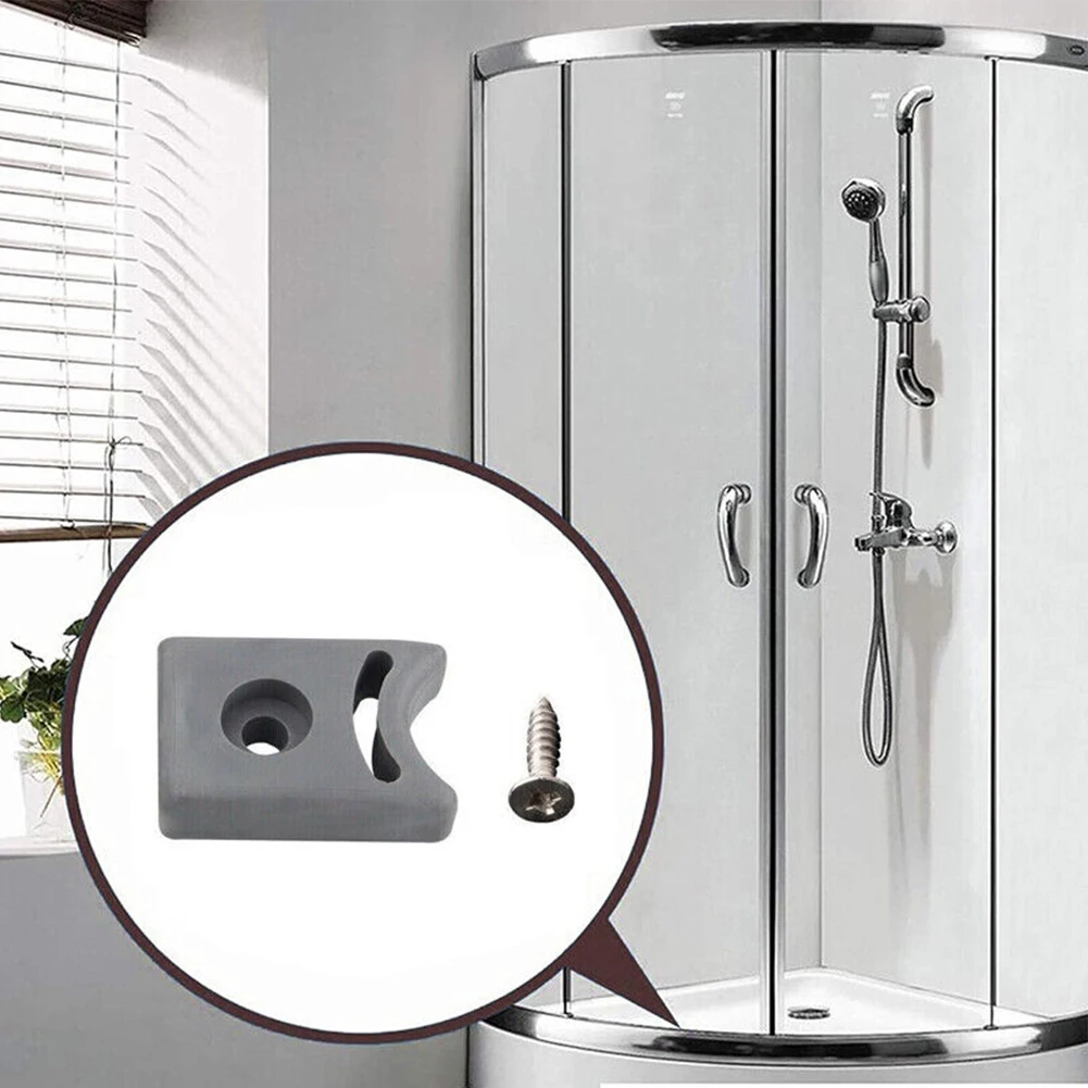 Poulie de porte de salle de douche, arrêts/pare-chocs en caoutchouc, quincaillerie supérieure et inférieure, luminaire de salle de bains, accessoires pour salles de douche 4 pièces