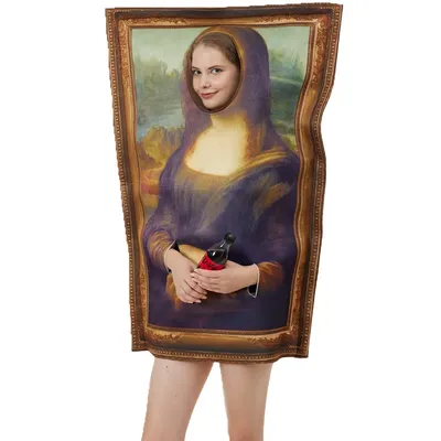 Zawaland Cosplay Lustige Mona Lisa Wandbild Kostüme Requisiten Für Erwachsene Unisex Halloween Image