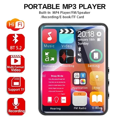 2.4 Inch Full Screen Touch MP3 Player with 4GB Memory Bluetooth MP4 Player with Built-In Speaker