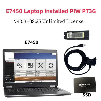 2025 new PIW PT3G VCI Tester III Diagnostic Tool Latest Software V43.3 Unlimited License with Dell E7450 8GB I5 + SSD software