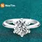 NeeTim 1-5CT Moissanite Ring Lab Diamond Solitaire Ring for Women S925 Silver Engagement Party