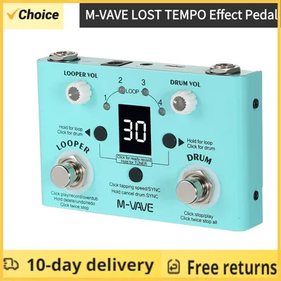 M-VAVE LOST TEMPO Effect Pedal Drum & Looper Effector Mini 2-in-1 Looper & Drum Machine Double