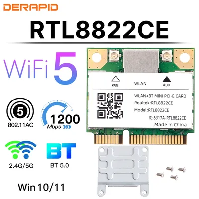 Dual Band Mini Pcie RTL8822CE 1200Mbps WiFi Card Bluetooth 5.0 Wireless Adapter 802.11ac WIFI dongle