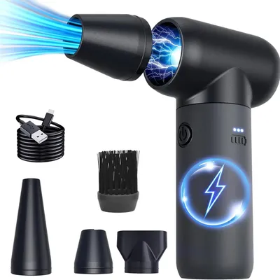 180000RPM Jet Dryer Blower 3 Wind Speed Portable Electric Air Duster for Car Dry Keyboard Computer Cleaning Camping