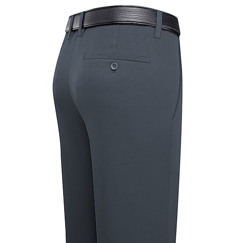 Herren Anzughosen Cordhose Hose Hosen Anzughose Tasche Glatt Komfort Atmungsaktiv Hochzeit Geschäft Casual Modisch Klassisch Schwarz Marineblau elastisch Image