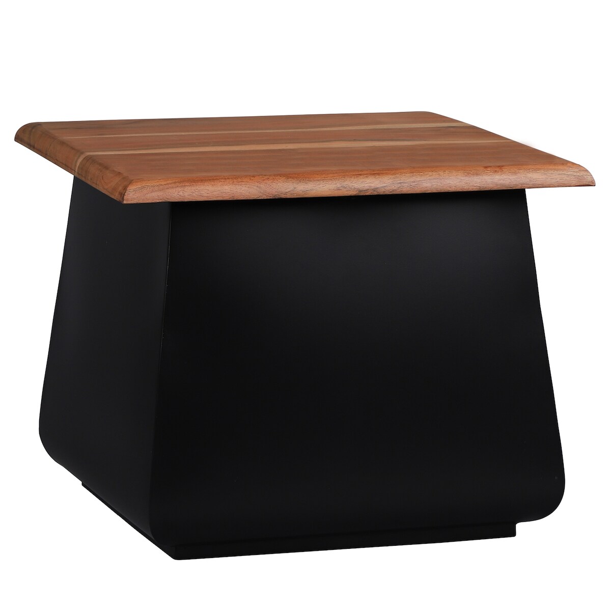 WOMO-DESIGN Beistelltisch Sheffield 50×40×50 cm, Akazie/Metall, Schwarz-Natur, Unikat, rechteckig Image