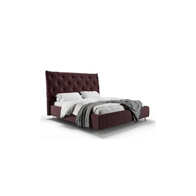 KAWOLA Bett ANNY Polsterbett Velvet purple 140x200cm