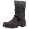 Stiefel TOM TAILOR, Damen, Gr. 38, Normalschaft, grau (dunkelgrau), Lederimitat, Textil, casual, Schuhe, Blockabsatz, Kurzstiefel in Bequemweite G (= weit)
