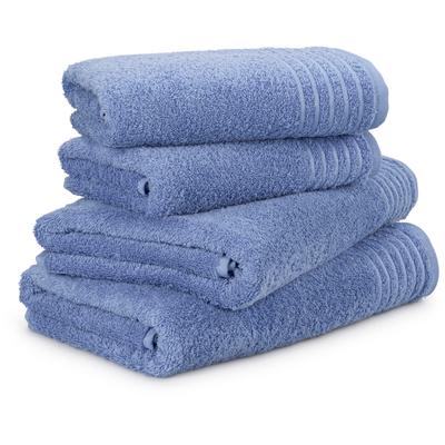 Handtuch Set MÖVE "New Classic", blau (cornflower), 4 St., Walkfrottier, Walkfrottier, Obermaterial: 100% Baumwolle, Han