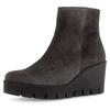 Stiefelette GABOR, Damen, Gr. 37, grau, Veloursleder, unifarben, klassisch, Schuhe, Keilabsatz, Ankleboots, Komfortschuh mit Best Fitting-Ausstattung