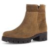 Stiefelette GABOR, Damen, Gr. 43, braun (cognac), Veloursleder, unifarben, klassisch, Schuhe, Blockabsatz, Boots, Chunky-Boots mit Innenreißverschluss