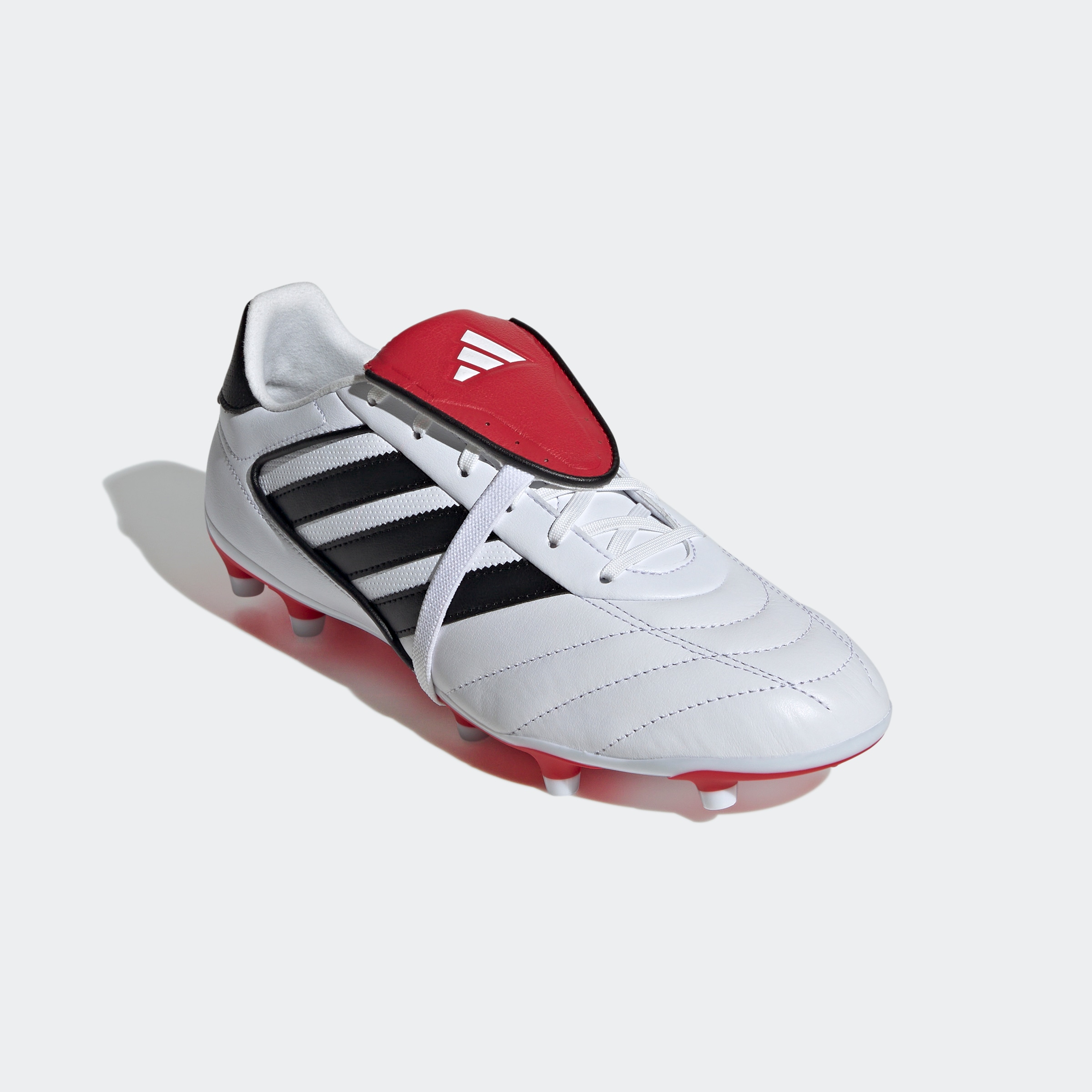 Fußballschuh ADIDAS PERFORMANCE "COPA GLORO 2 FG", Gr. 47, bunt (cloud weiß, core schwarz, better scarlet), Leder, Synthetik, Sportlich, Schuhe, geeignet für Rasenplätze