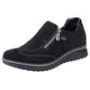 Slip-On Sneaker RIEKER, Damen, Gr. 43, schwarz, Veloursleder, sportlich, Schuhe Sneaker, Freizeitschuh, Halbschuh, Outdoorschuh mit riekerTEX-Membran