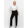 Stretch-Hose SHEEGO "Große Größen", Damen, Gr. 22, Kurzgrößen, schwarz, Obermaterial: 70% Viskose, 25% Polyamid, 5% Elasthan, unifarben, casual, regular fit lang, Hosen, mit Shapingeinsatz im Bauchbereich