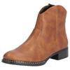 Cowboy Stiefelette RIEKER, Damen, Gr. 39, braun (zimt), Lederimitat, klassisch, Schuhe Cowboyboots Cowboy-Stiefelette Stiefelette, Westernstiefelette, Stiefelette, Blockabsatz mit Reißverschluss