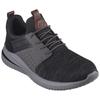 Slip-On Sneaker SKECHERS "DELSON 3.0-CICADA", Herren, Gr. 46, schwarz (schwarz, grau), Lederimitat, Mesh, sportlich, Schuhe, Slipper, Freizeitschuh mit Gummizug zum Schlupfen