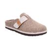 Pantoffel ROHDE "MERAN", Damen, Gr. 42, beige (beige, meliert), Filz, kontrastfarbene Details, casual, Schuhe, Hausschuh, Clog, Schlappen mit Klettriemchen