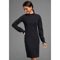 Strickkleid LAURA SCOTT, Damen, Gr. 40, N-Gr, schwarz, Strick, Obermaterial: 50% Viskose, 28% Polyester, 22% Polyamid, unifarben, clean, feminin, figurbetont mini, Rundhals, Langarm Rüschen, Kleider, festlich, lang, figurbetont, aus Viskosemischung...