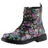 Schnürboots GEOX "J ECLAIR GIRL D", Kinder, Gr. 31, schwarz (schwarz, bunt geblümt), Lederimitat, geblümt, casual, Schuhe, Schnürstiefel, Boots mit Blockabsatz