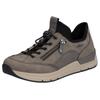 Slip-On Sneaker RIEKER, Damen, Gr. 37, grau (grau, schwarz), Lederimitat, Textil, sportlich, Schuhe Sneaker, Schlupfschuh, Freizeitschuh, Halbschuh mit Schnellverschluss