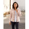 Fleecejacke CASUAL LOOKS, Damen, Gr. 44, gelb (ecru, camel, bedruckt), 100% Polyester, gemustert, mehrfarbig, kariert, Langarm, Jacken