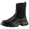 Chelseaboots GEOX "J JUNETTE GIRL C", Kinder, Gr. 33, schwarz, Lederimitat, Textil, unifarben, casual, Schuhe, Plateaustiefel, Schlupfstiefel, Winterstiefel mit Blockabsatz