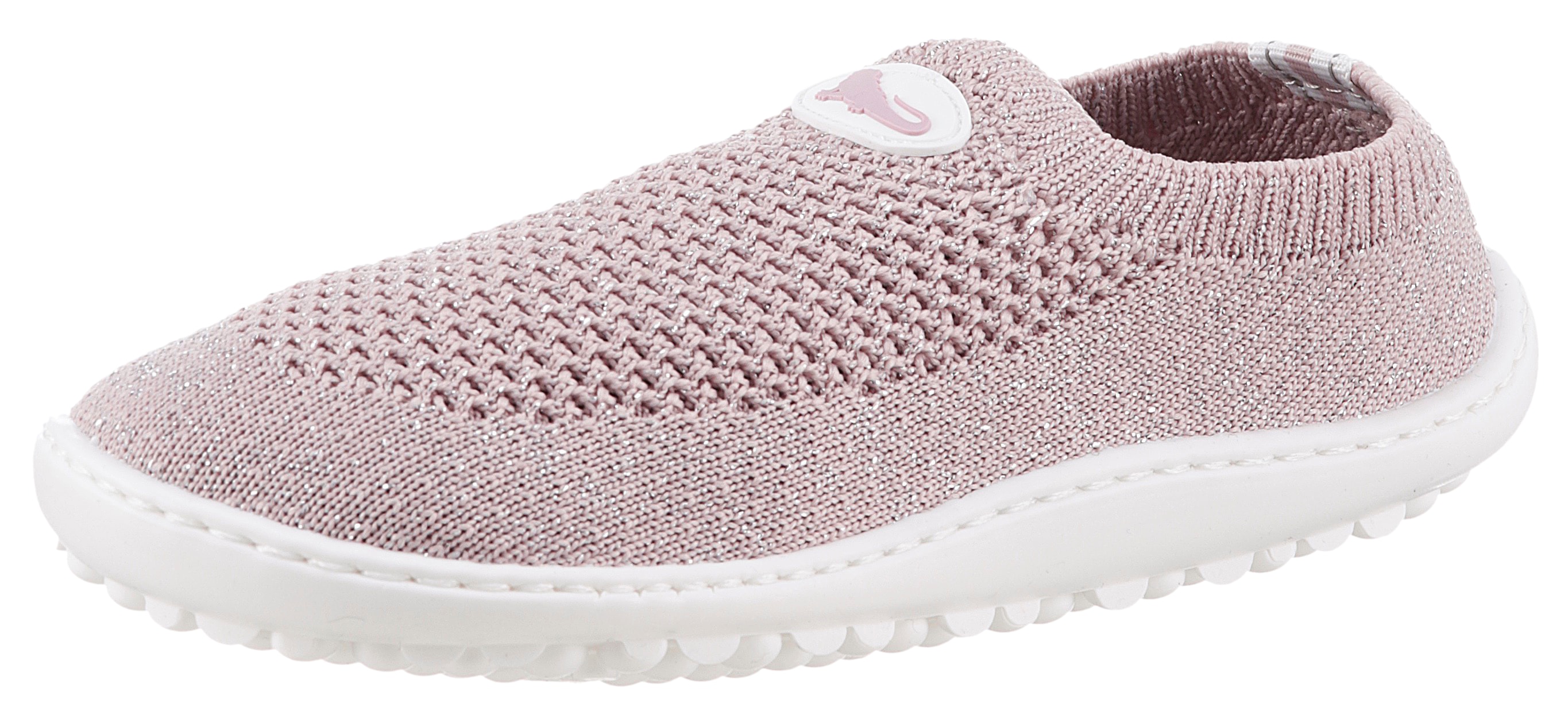 Barfußschuh LEGUANO "LEGUANITO SCIO", Kinder, Gr. 24, rosa (altrosa), Textil, glänzend, Sportlich, Schuhe, Slipper, Freizeitschuh, Bequemschuh verstärkt das taktile Empfinden Image