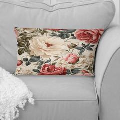 Designart "Pink And Beige Antique Trellis III" Floral Printed Throw Pillow