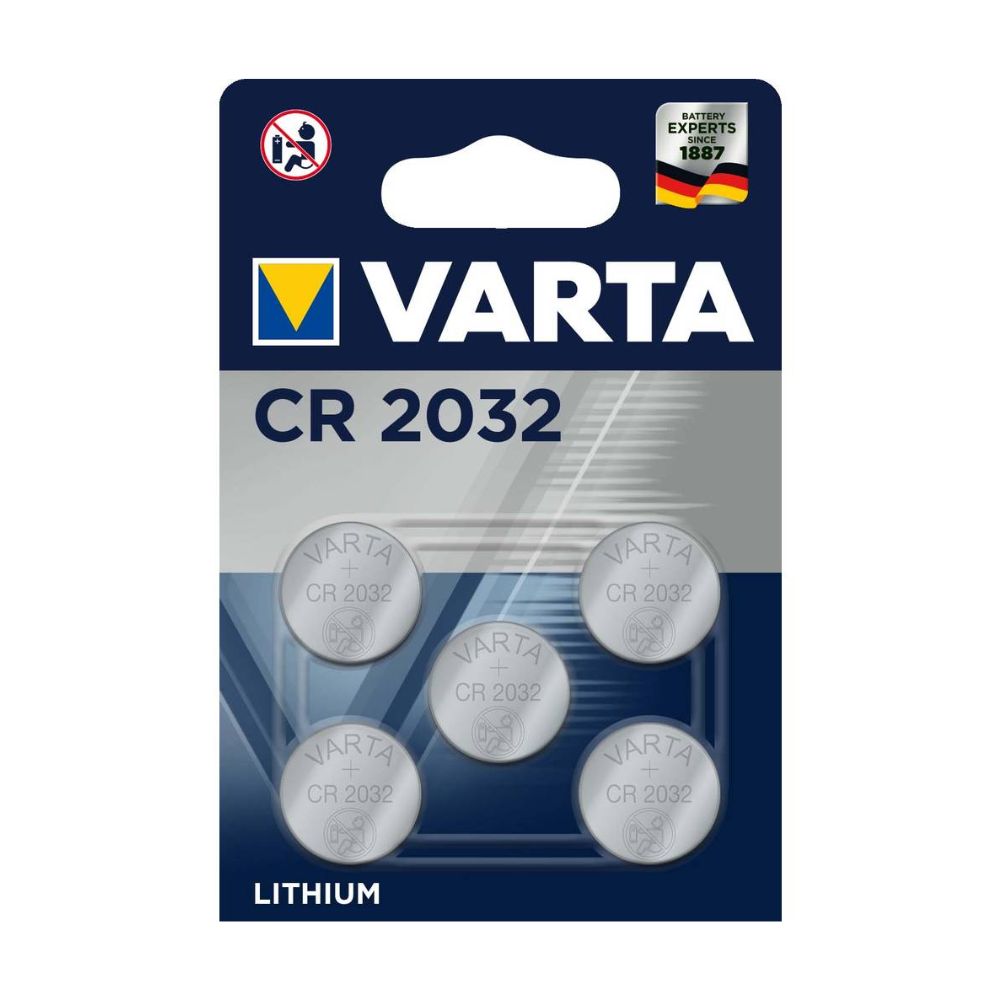 Varta CR2032 3V Pulsante batteria Cellula Litio 5 pz Pile