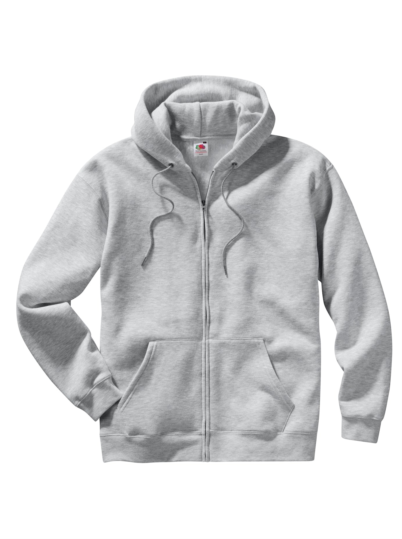 Kapuzensweatjacke FRUIT OF THE LOOM, Herren, Gr. 6, grau (grau, meliert), 80% Baumwolle, 20% Polyester, Sweatjacken Image