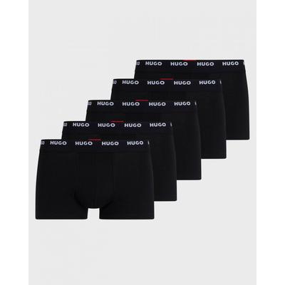 Hugo 5-Pack Mens Stretch-cotton Trunks With Logo Waistbands Nos - Black Material_cotton - Size Large | Hugo Sale | Discount Designer Brands