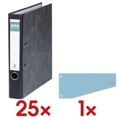 OTTO Office Re 25x Ordner »Future« inkl. 100er-Pack Trapeztrennstreifen schwarz, 5x32x28.5 cm Image