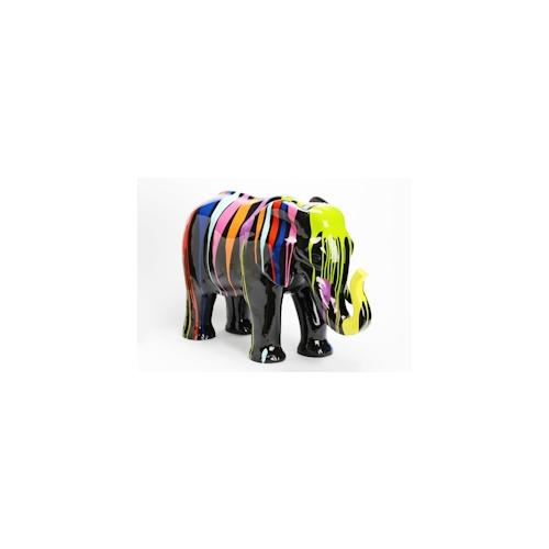 Schwarzer Trash-Elefant 58 cm - Anderes Amadeus-Harz 80x36 cm