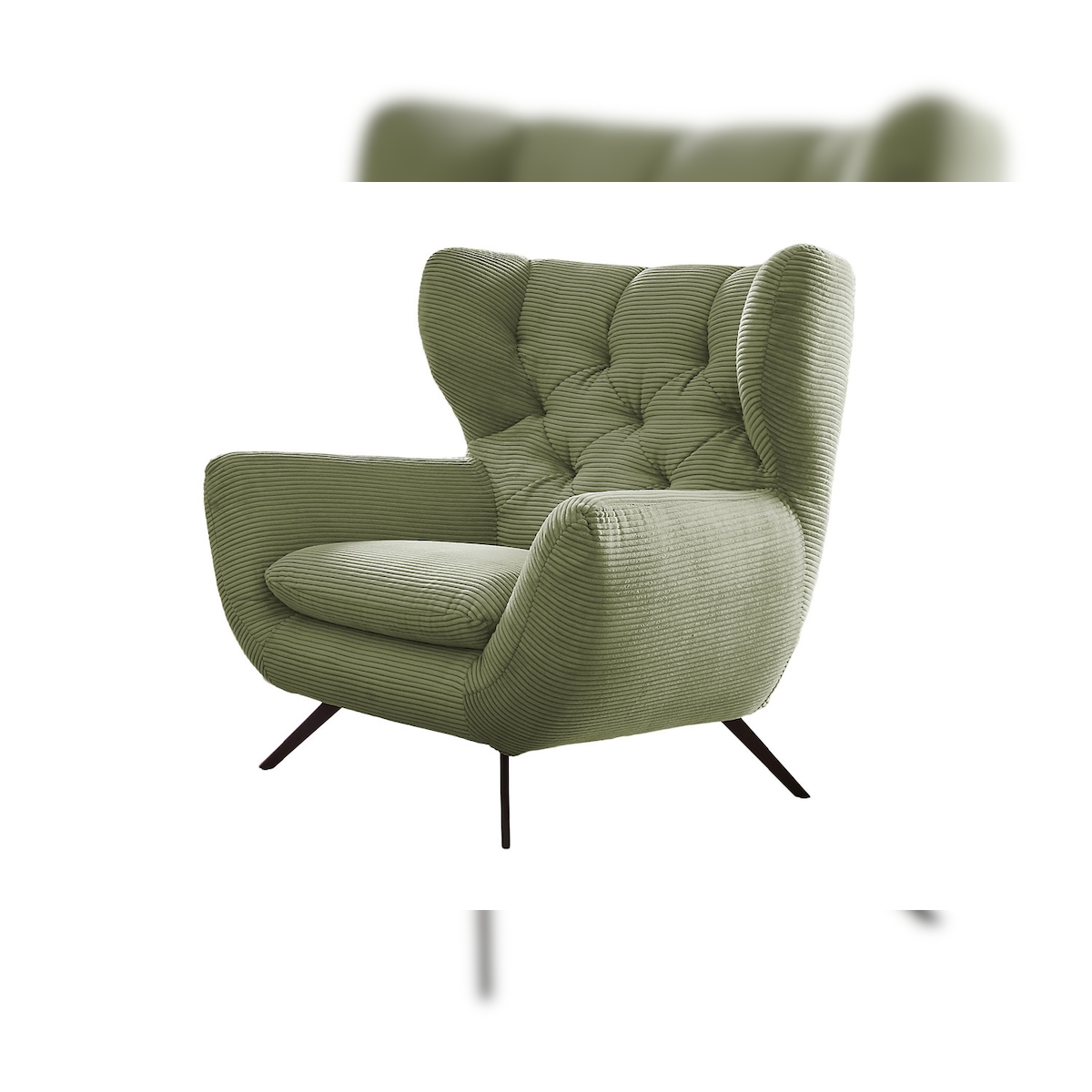 KAWOLA Sessel CHARME Hochlehnsessel Cord olivgrün Image