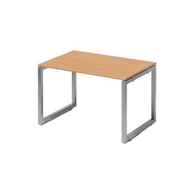 Bisley Cito Schreibtisch 120x80 cm, Tischplatte in Buche, O-Gestell in Silber - Bürotisch & Computertisch, PC Tisch für's Büro, Arbeitshöhe: 74 cm Image