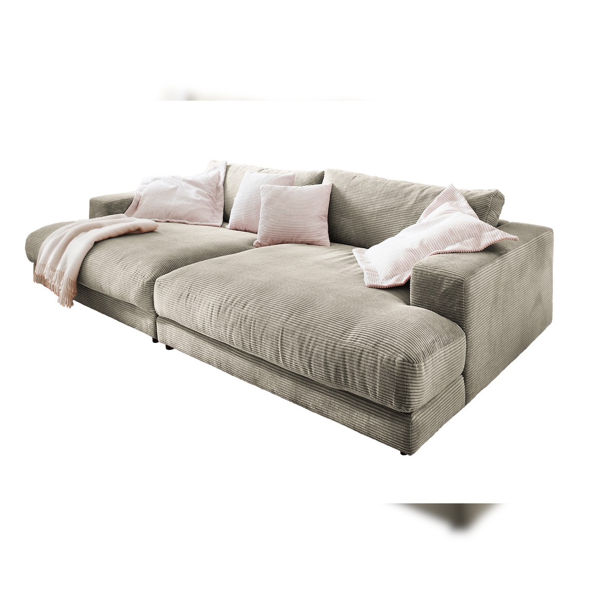 KAWOLA Big Sofa MADELINE Cord steingrau Image