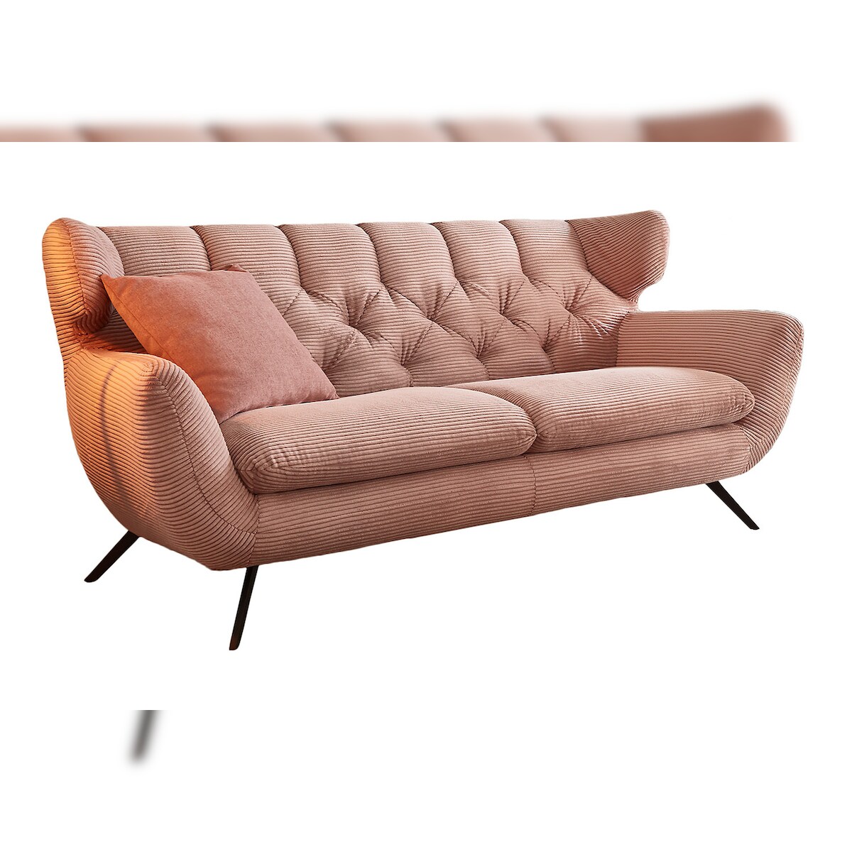 KAWOLA Sofa CHARME 3-Sitzer Cord rosa Image