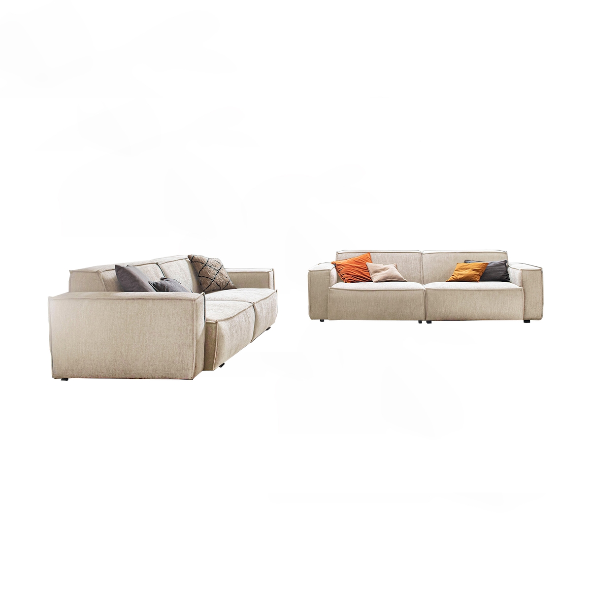 KAWOLA Sitzgruppe SAMU 3-Sitzer 2-Sitzer Stoff beige Image