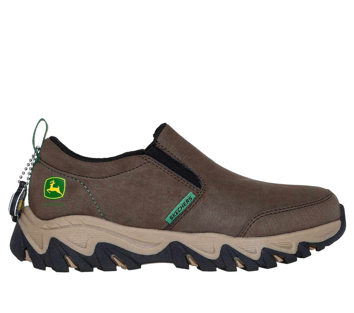 Skechers Boy's John Deere: Rugged Ranger - Tractor-Brisk Slip-On Shoes | Size 4.5 | Brown | Synthetic/Textile