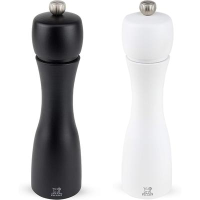 Peugeot Tahiti 8 Inch Wood Black Pepper Mill and White Salt Mill, Set of 2