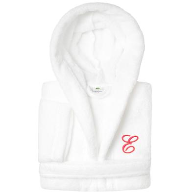 Sweet Kids 100% Polyester SUPER PLUSH Double Brushed Hooded Bathrobe with Pink Script Monogram