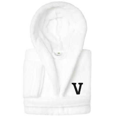 Sweet Kids 100% Polyester SUPER PLUSH Double Brushed Hooded Bathrobe with Black Bookman Monogram