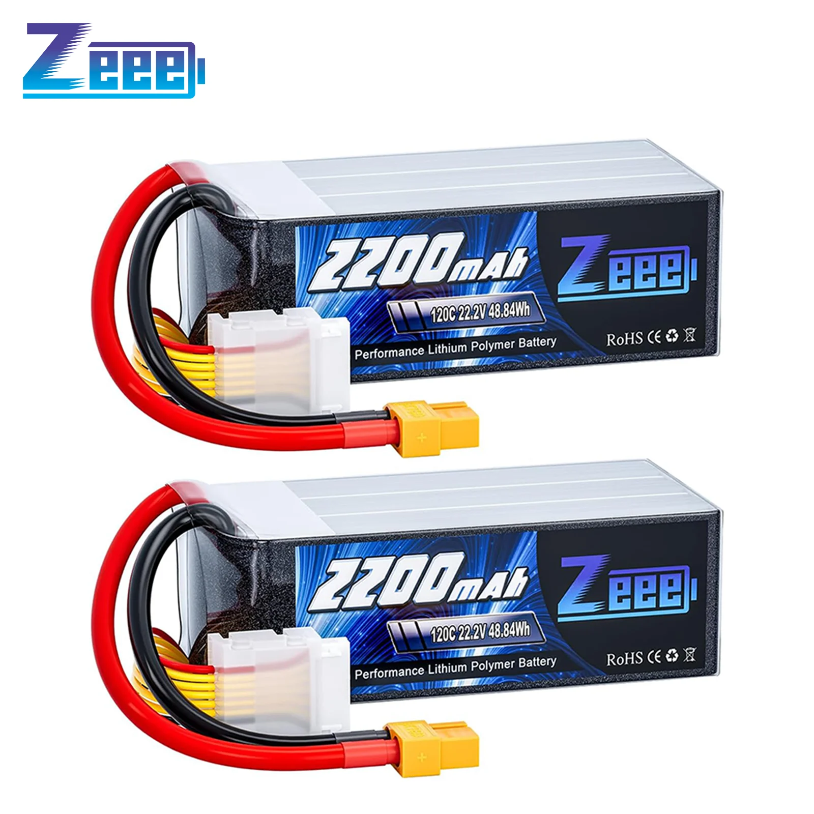 Zeee 6S 2200mAh Lipo Batterie 22,2V 120C Softcase mit XT60 Stecker für RC Auto Lkw Tank RC Flugzeug FPV Drone Racing Hobby Batterie